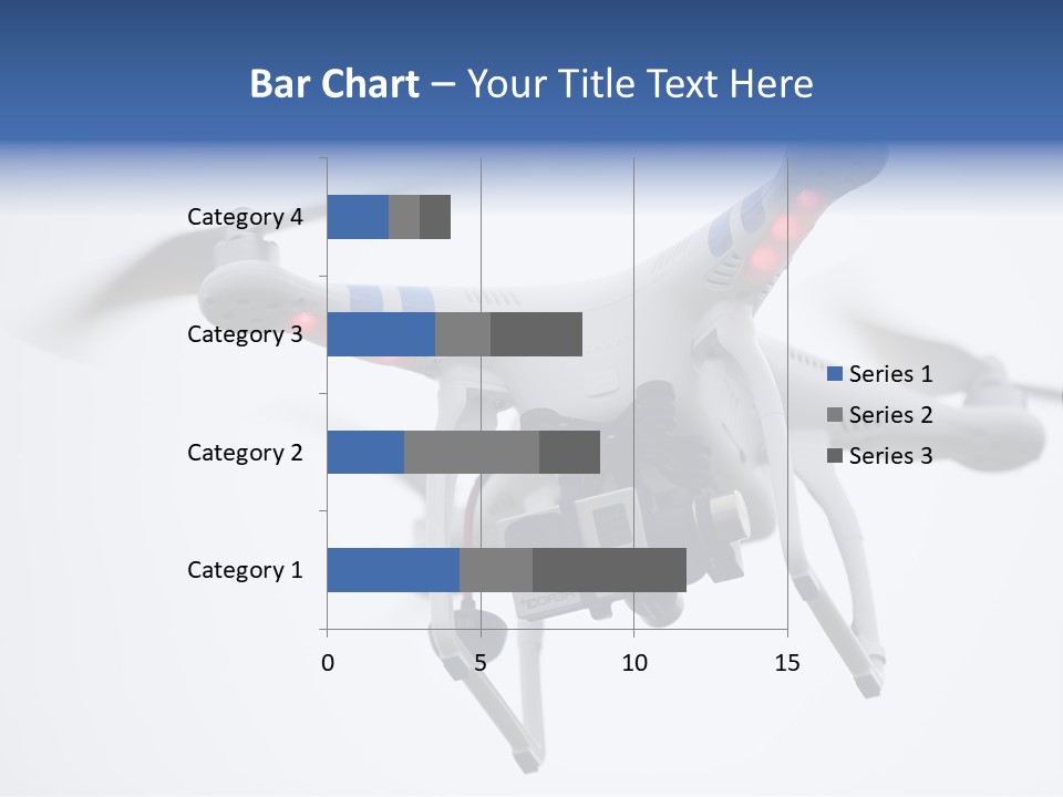 A White And Blue Remote Control Flying Through The Air PowerPoint Template