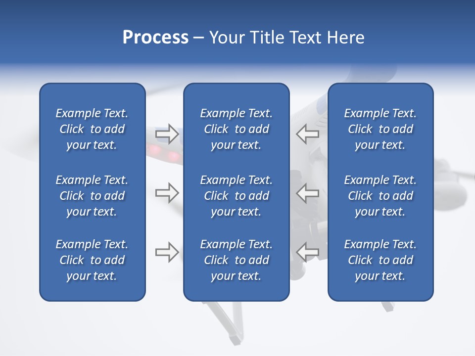 A White And Blue Remote Control Flying Through The Air PowerPoint Template