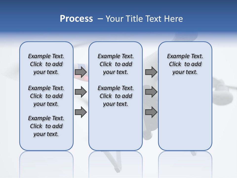 A White And Blue Remote Control Flying Through The Air PowerPoint Template