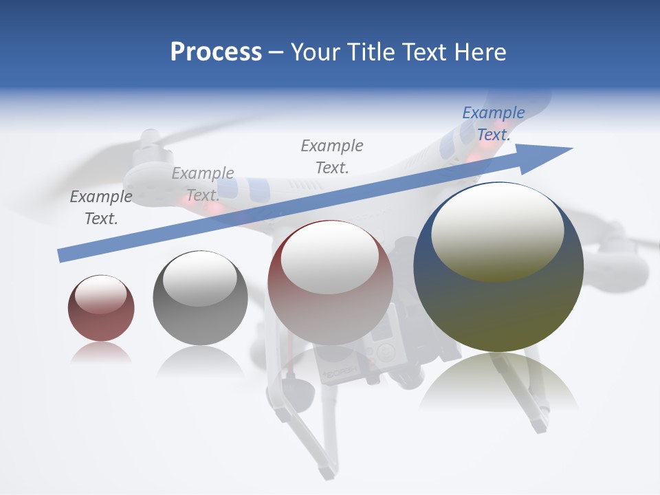 A White And Blue Remote Control Flying Through The Air PowerPoint Template