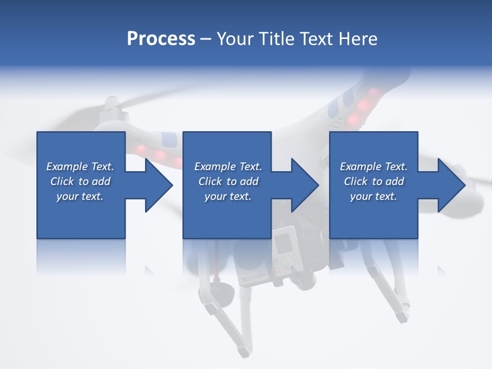 A White And Blue Remote Control Flying Through The Air PowerPoint Template