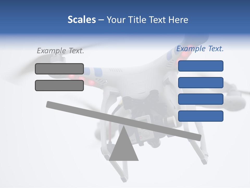 A White And Blue Remote Control Flying Through The Air PowerPoint Template