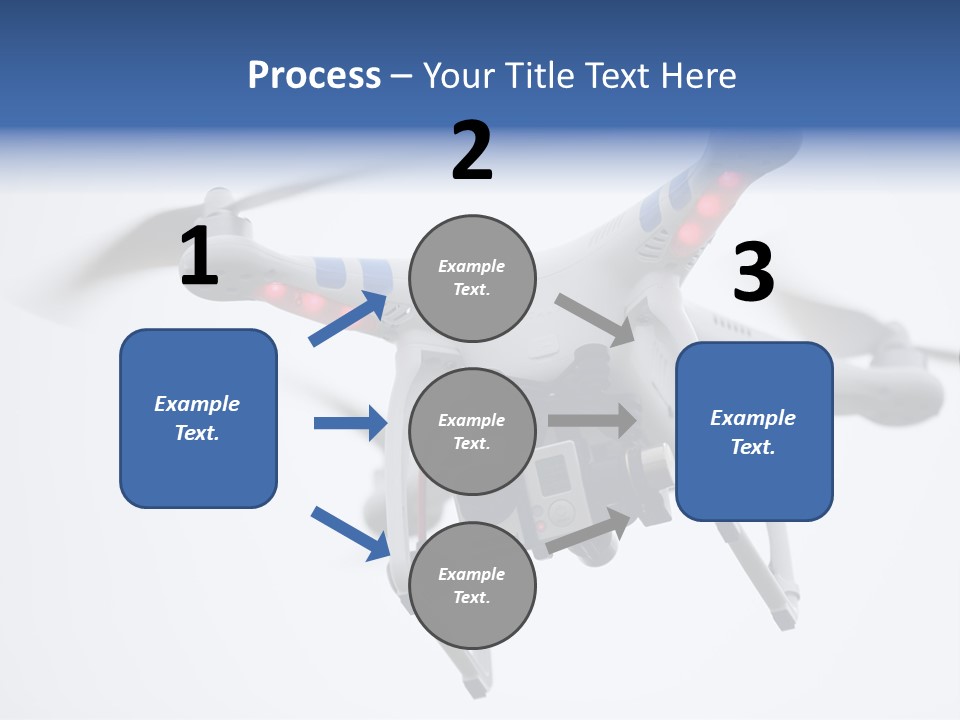 A White And Blue Remote Control Flying Through The Air PowerPoint Template