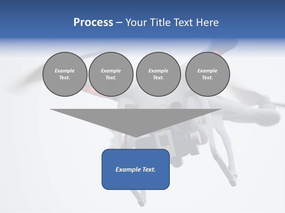 A White And Blue Remote Control Flying Through The Air PowerPoint Template