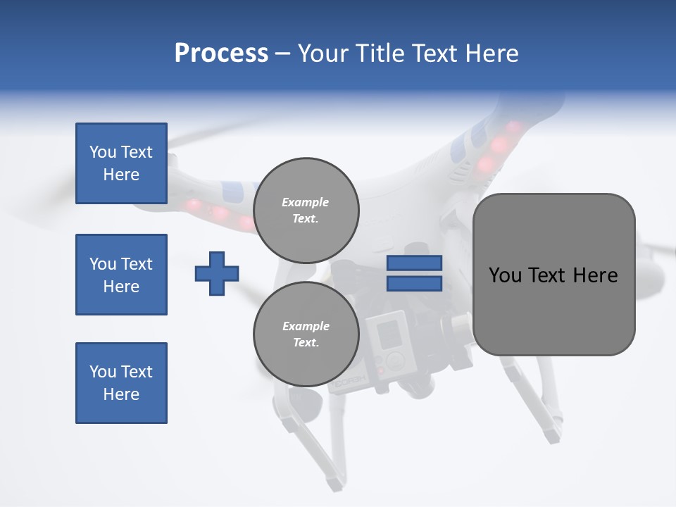 A White And Blue Remote Control Flying Through The Air PowerPoint Template