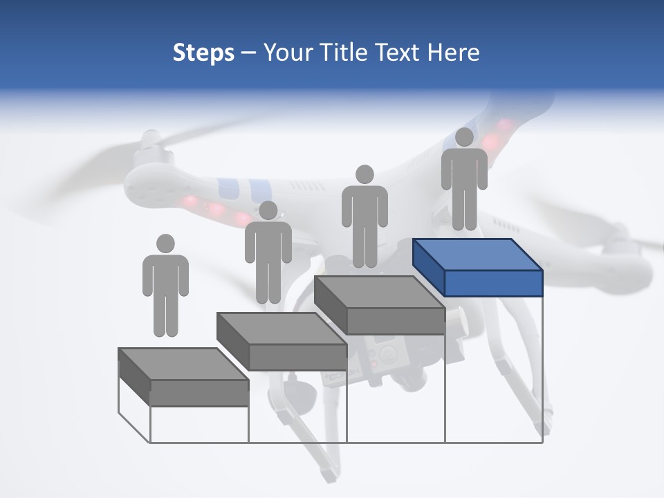 A White And Blue Remote Control Flying Through The Air PowerPoint Template