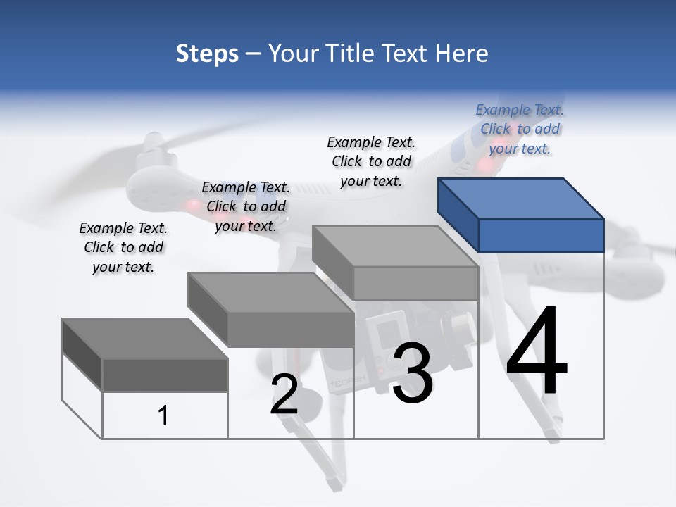 A White And Blue Remote Control Flying Through The Air PowerPoint Template
