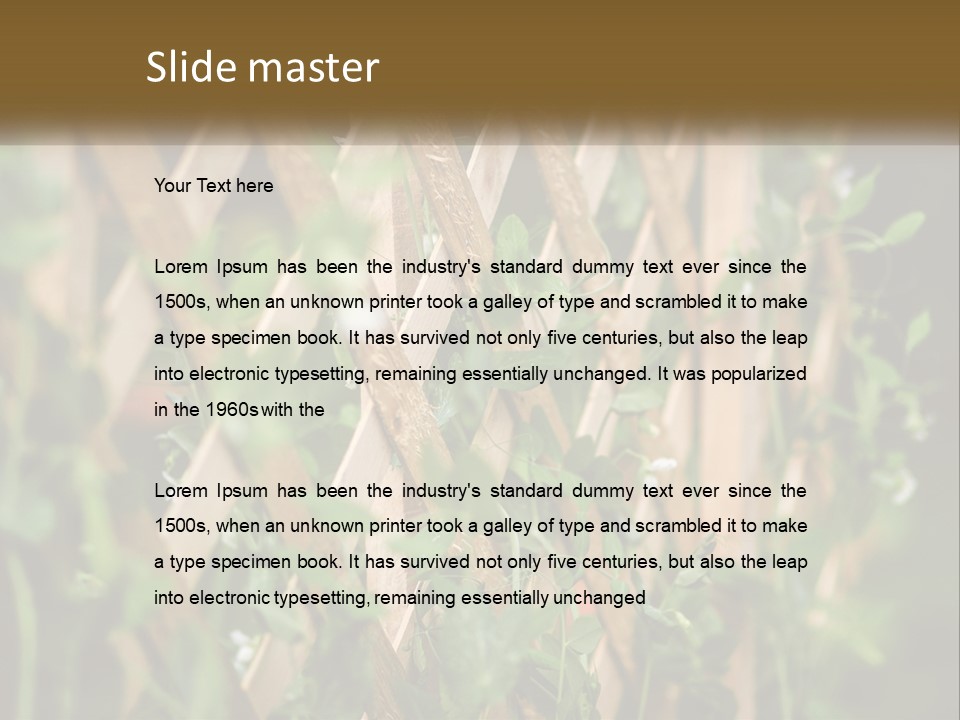 A Wooden Fence With Green Plants Growing On It PowerPoint Template