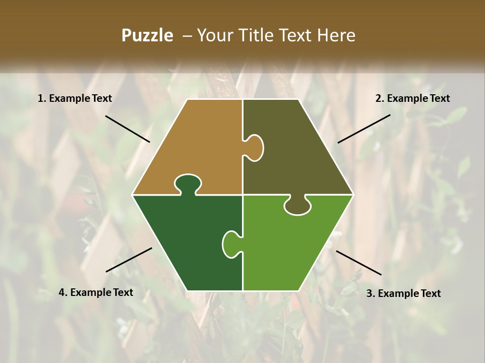 A Wooden Fence With Green Plants Growing On It PowerPoint Template