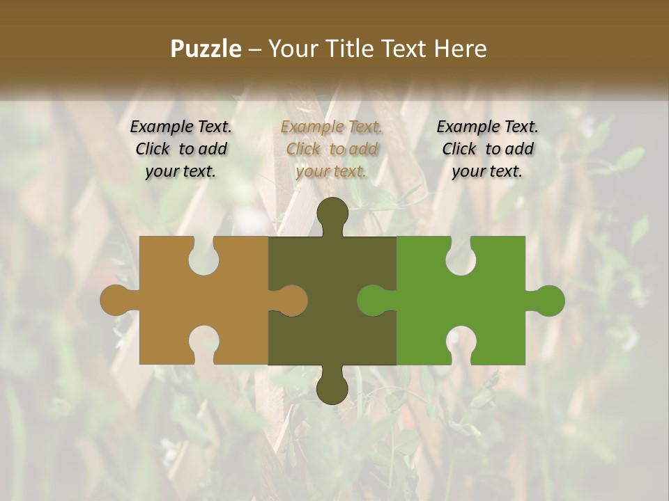 A Wooden Fence With Green Plants Growing On It PowerPoint Template