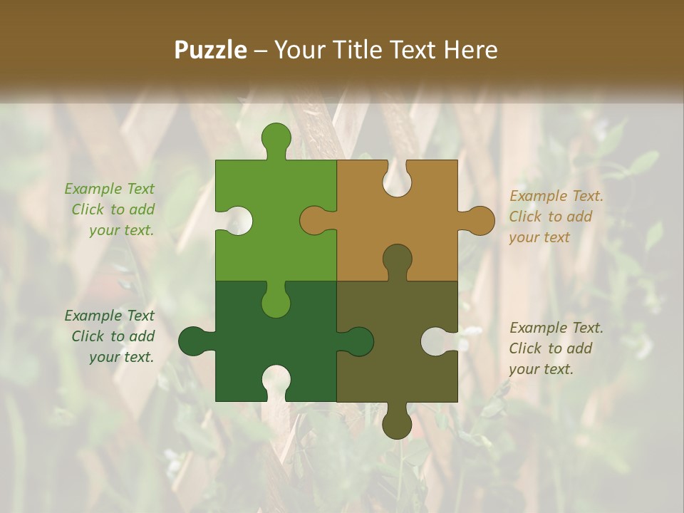 A Wooden Fence With Green Plants Growing On It PowerPoint Template