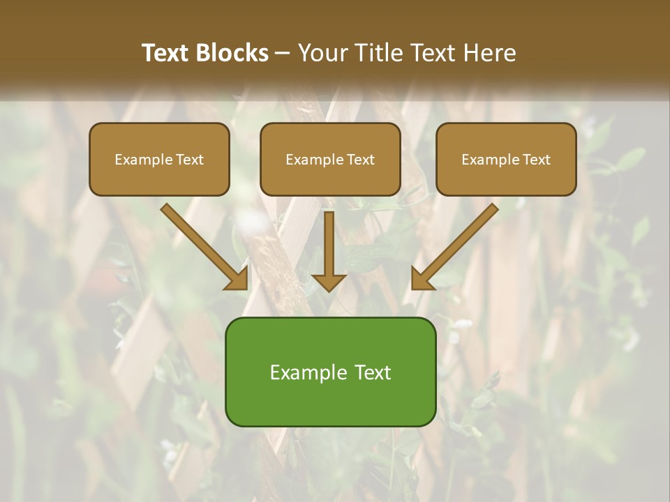 A Wooden Fence With Green Plants Growing On It PowerPoint Template