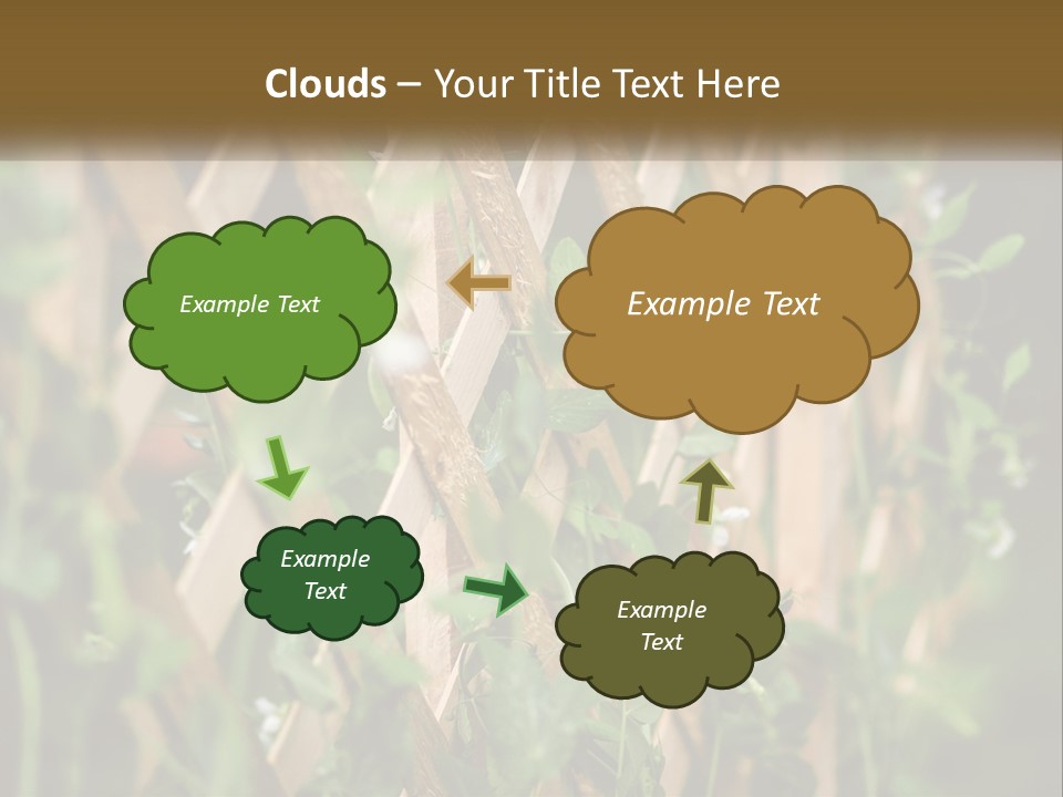 A Wooden Fence With Green Plants Growing On It PowerPoint Template