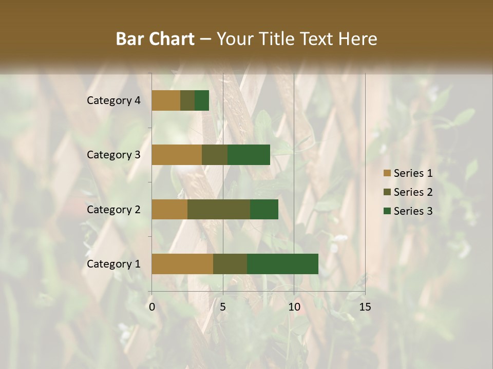 A Wooden Fence With Green Plants Growing On It PowerPoint Template