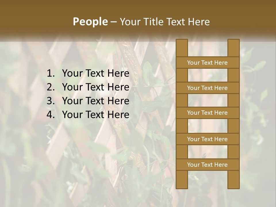 A Wooden Fence With Green Plants Growing On It PowerPoint Template