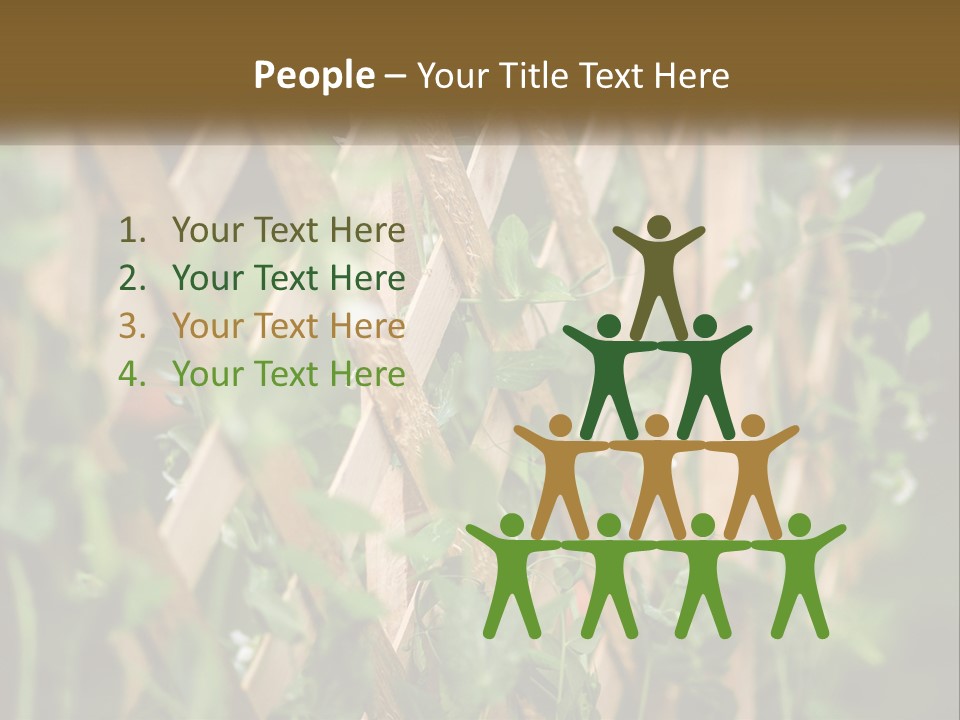 A Wooden Fence With Green Plants Growing On It PowerPoint Template