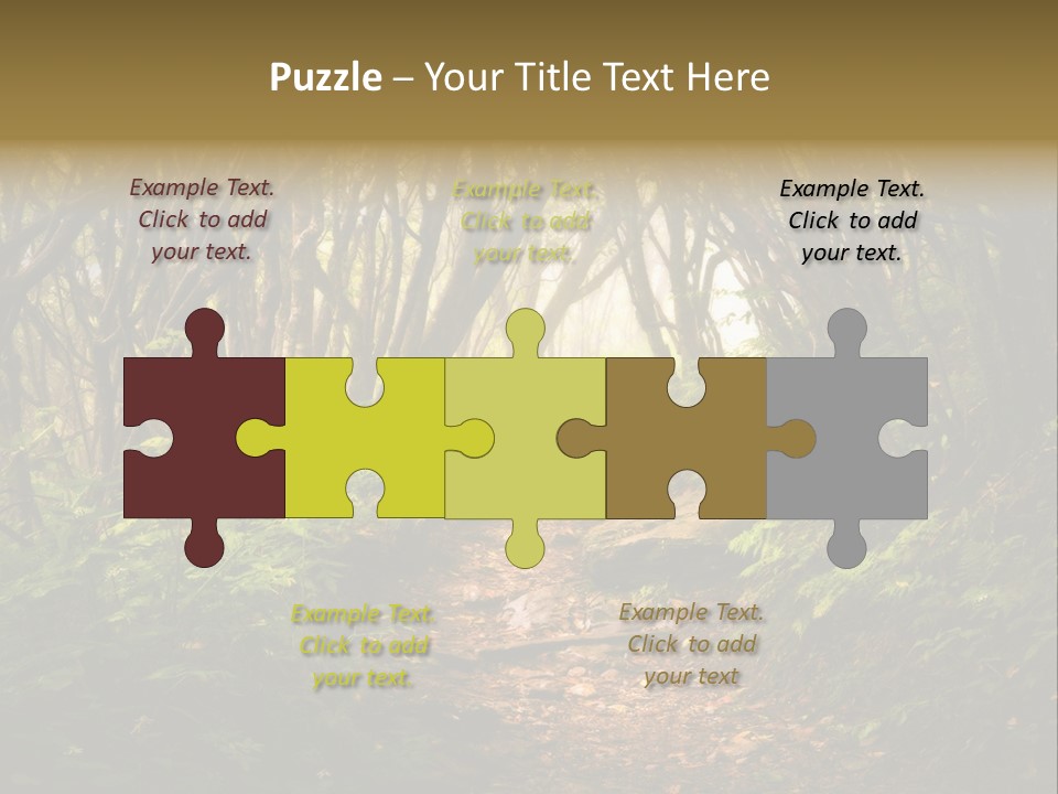 A Path Through A Forest With Lots Of Trees PowerPoint Template