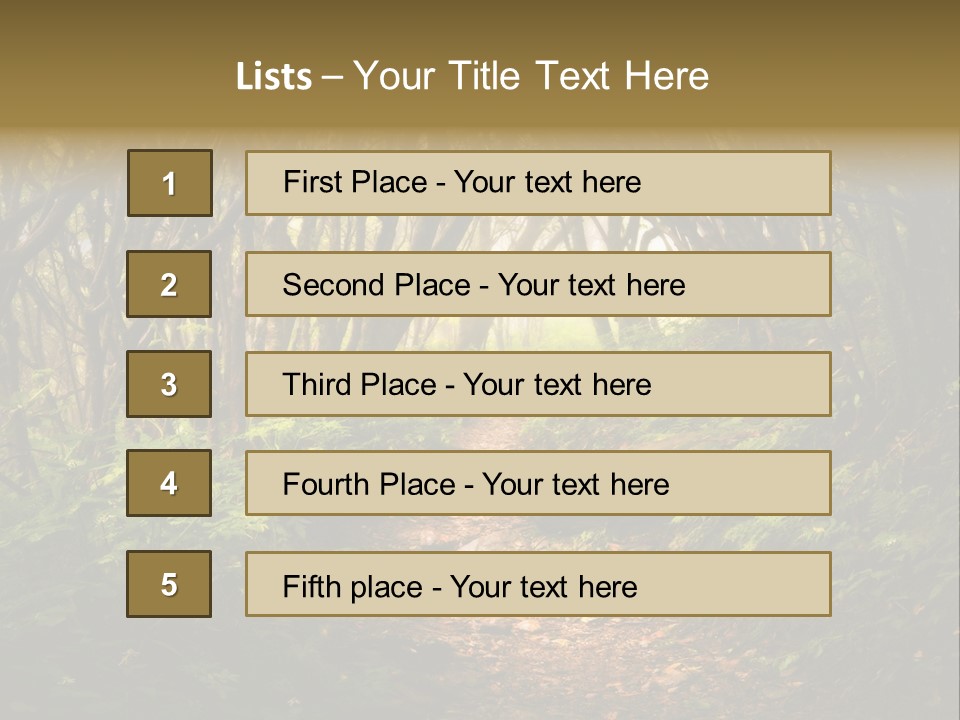 A Path Through A Forest With Lots Of Trees PowerPoint Template