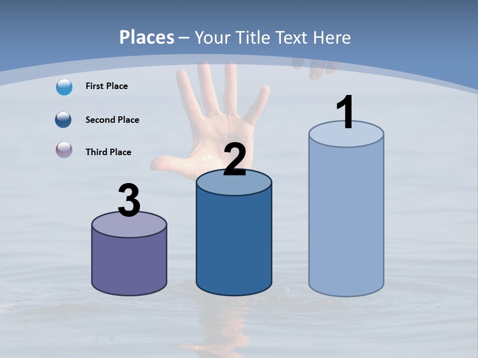 A Hand Reaching Out Of The Water To A Person's Hand PowerPoint Template