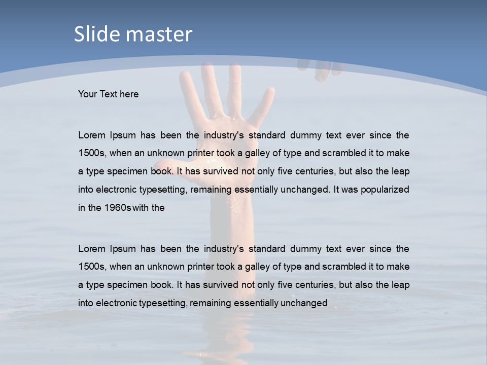 A Hand Reaching Out Of The Water To A Person's Hand PowerPoint Template