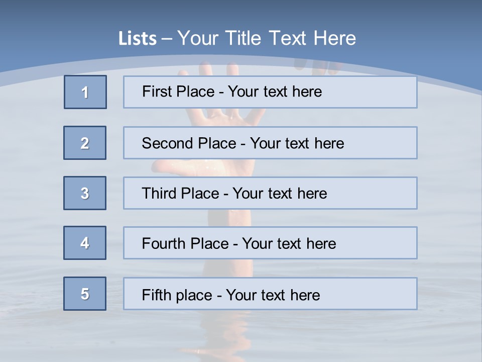 A Hand Reaching Out Of The Water To A Person's Hand PowerPoint Template