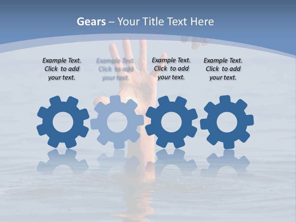 A Hand Reaching Out Of The Water To A Person's Hand PowerPoint Template