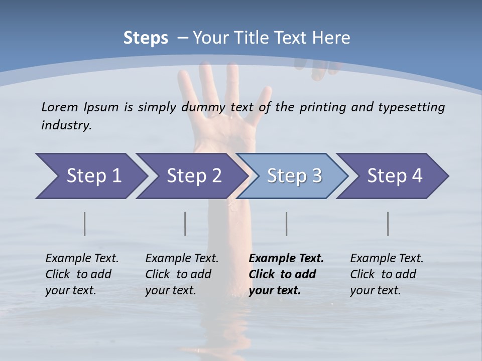 A Hand Reaching Out Of The Water To A Person's Hand PowerPoint Template