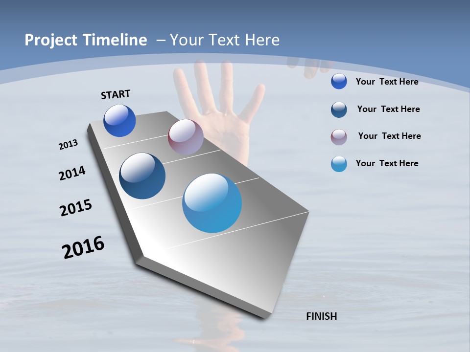 A Hand Reaching Out Of The Water To A Person's Hand PowerPoint Template