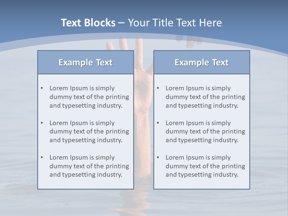 A Hand Reaching Out Of The Water To A Person's Hand PowerPoint Template