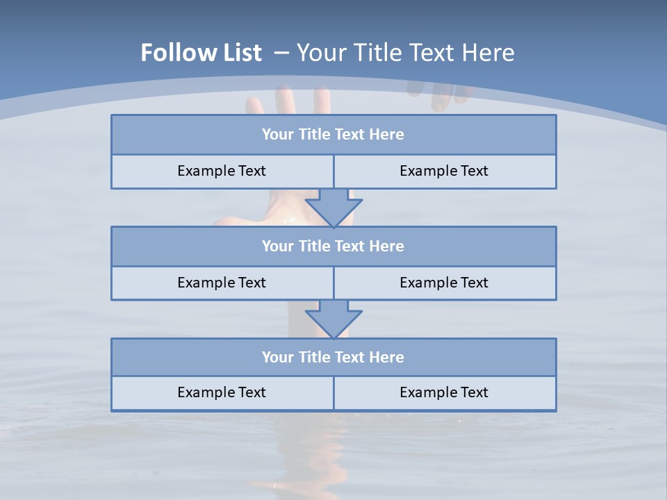 A Hand Reaching Out Of The Water To A Person's Hand PowerPoint Template