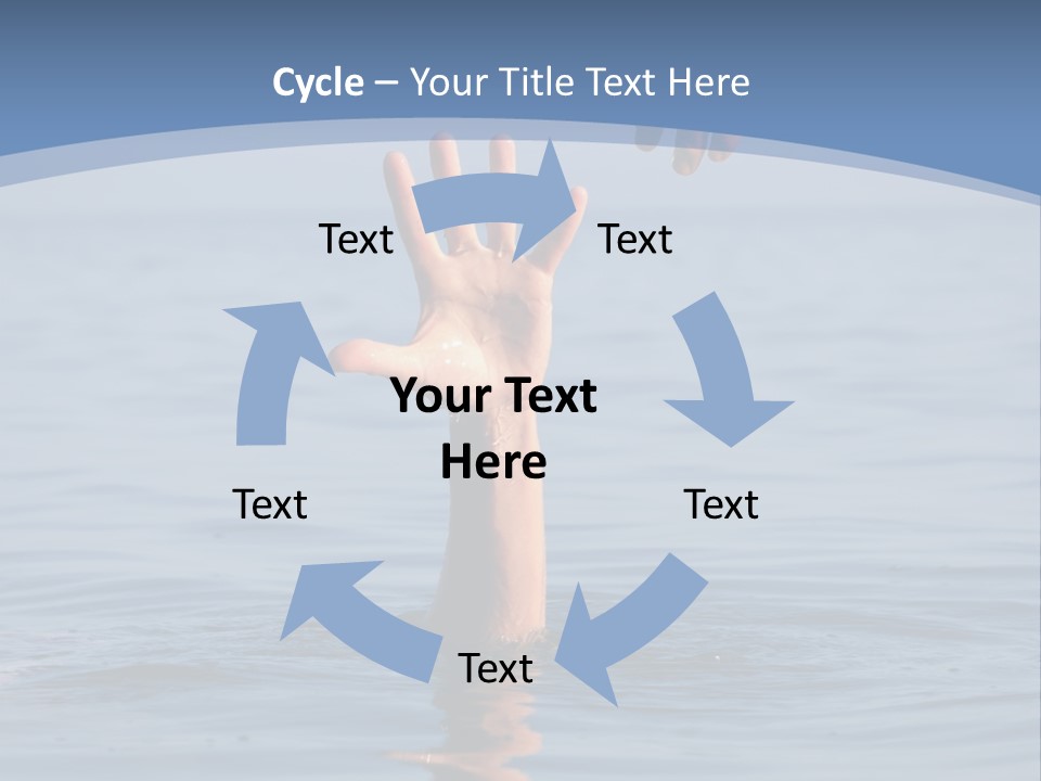 A Hand Reaching Out Of The Water To A Person's Hand PowerPoint Template