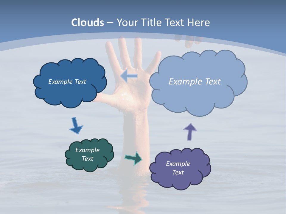 A Hand Reaching Out Of The Water To A Person's Hand PowerPoint Template