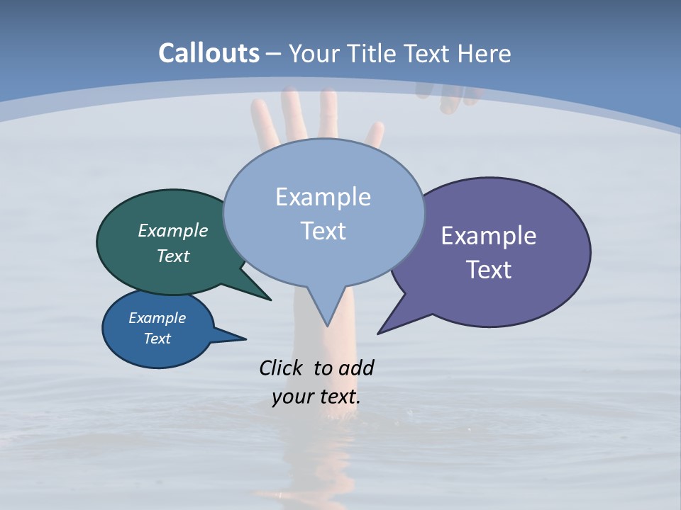 A Hand Reaching Out Of The Water To A Person's Hand PowerPoint Template