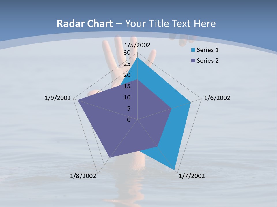 A Hand Reaching Out Of The Water To A Person's Hand PowerPoint Template