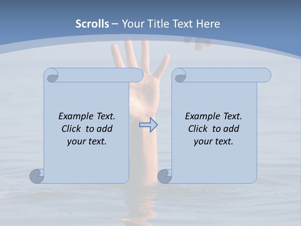 A Hand Reaching Out Of The Water To A Person's Hand PowerPoint Template