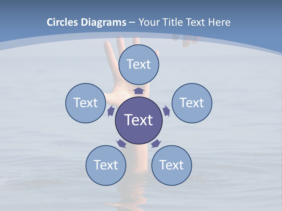 A Hand Reaching Out Of The Water To A Person's Hand PowerPoint Template