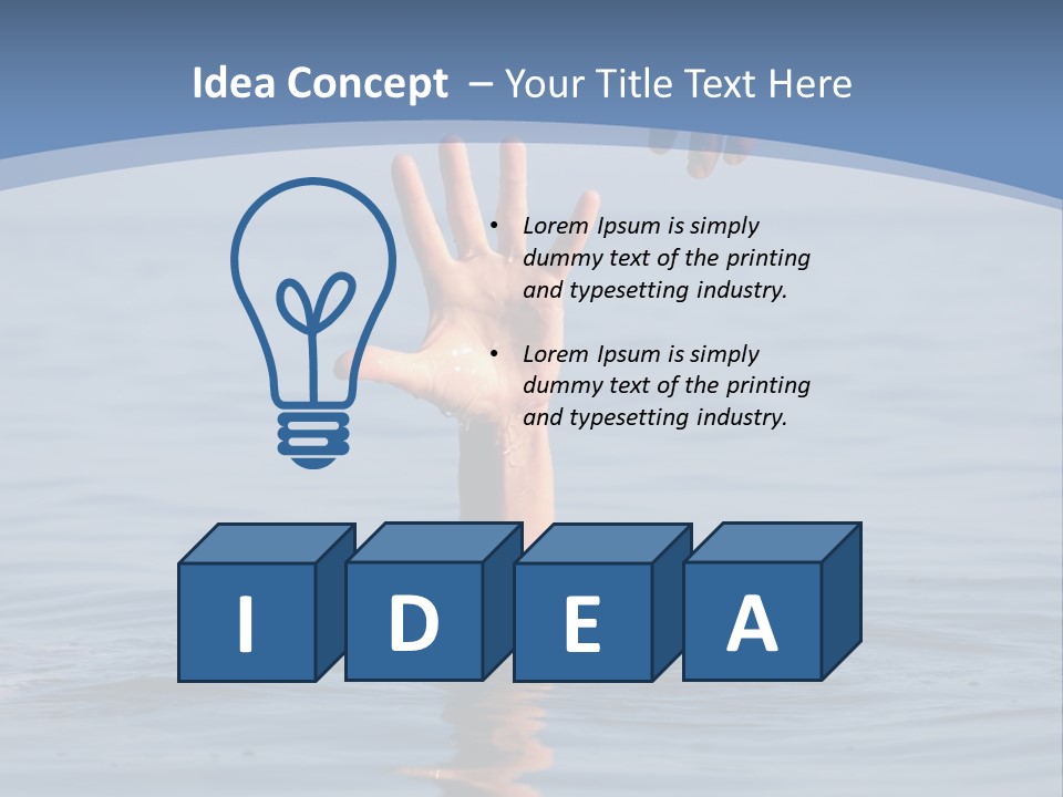 A Hand Reaching Out Of The Water To A Person's Hand PowerPoint Template