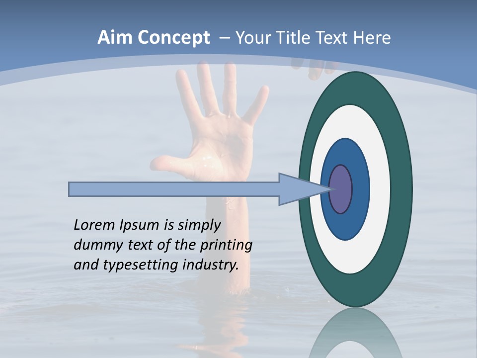 A Hand Reaching Out Of The Water To A Person's Hand PowerPoint Template