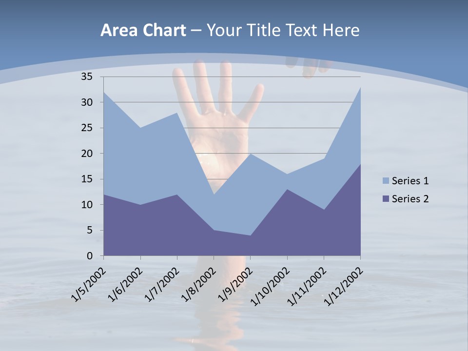 A Hand Reaching Out Of The Water To A Person's Hand PowerPoint Template