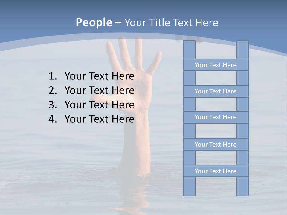 A Hand Reaching Out Of The Water To A Person's Hand PowerPoint Template