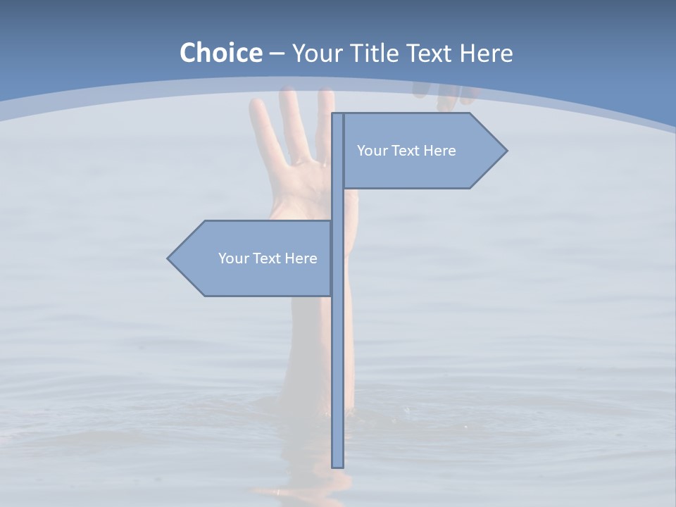 A Hand Reaching Out Of The Water To A Person's Hand PowerPoint Template