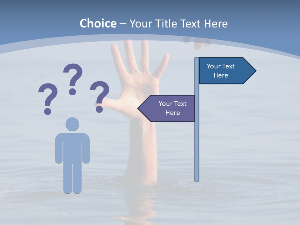 A Hand Reaching Out Of The Water To A Person's Hand PowerPoint Template