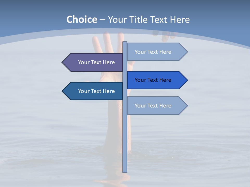 A Hand Reaching Out Of The Water To A Person's Hand PowerPoint Template