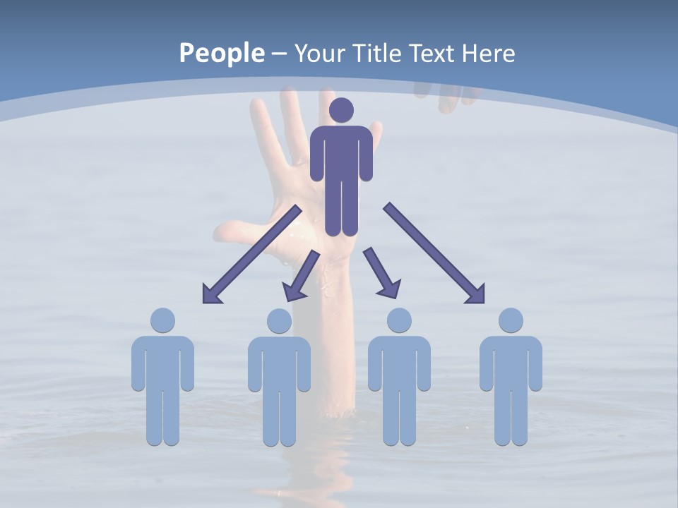 A Hand Reaching Out Of The Water To A Person's Hand PowerPoint Template