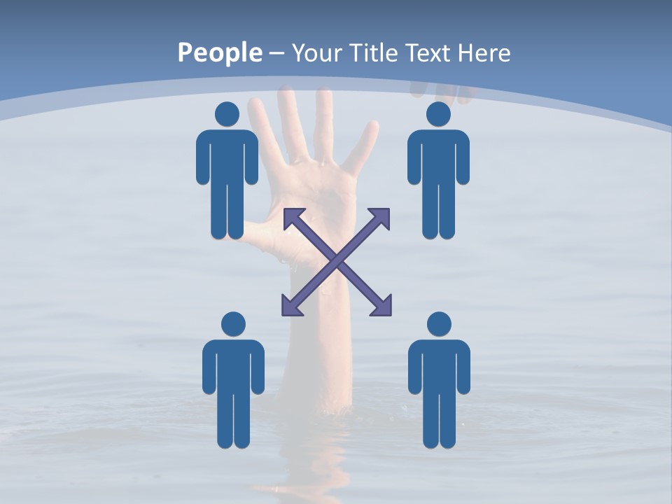 A Hand Reaching Out Of The Water To A Person's Hand PowerPoint Template
