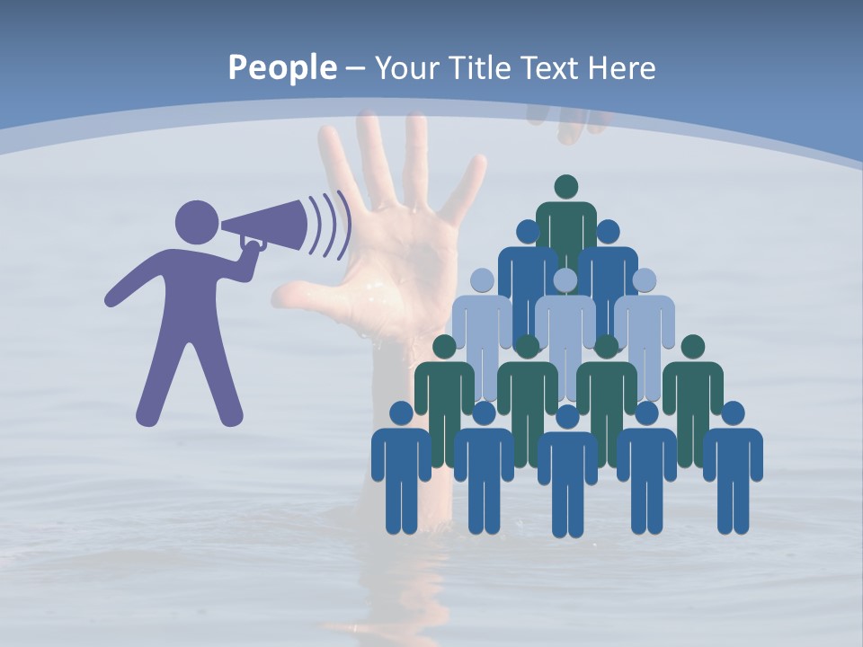 A Hand Reaching Out Of The Water To A Person's Hand PowerPoint Template