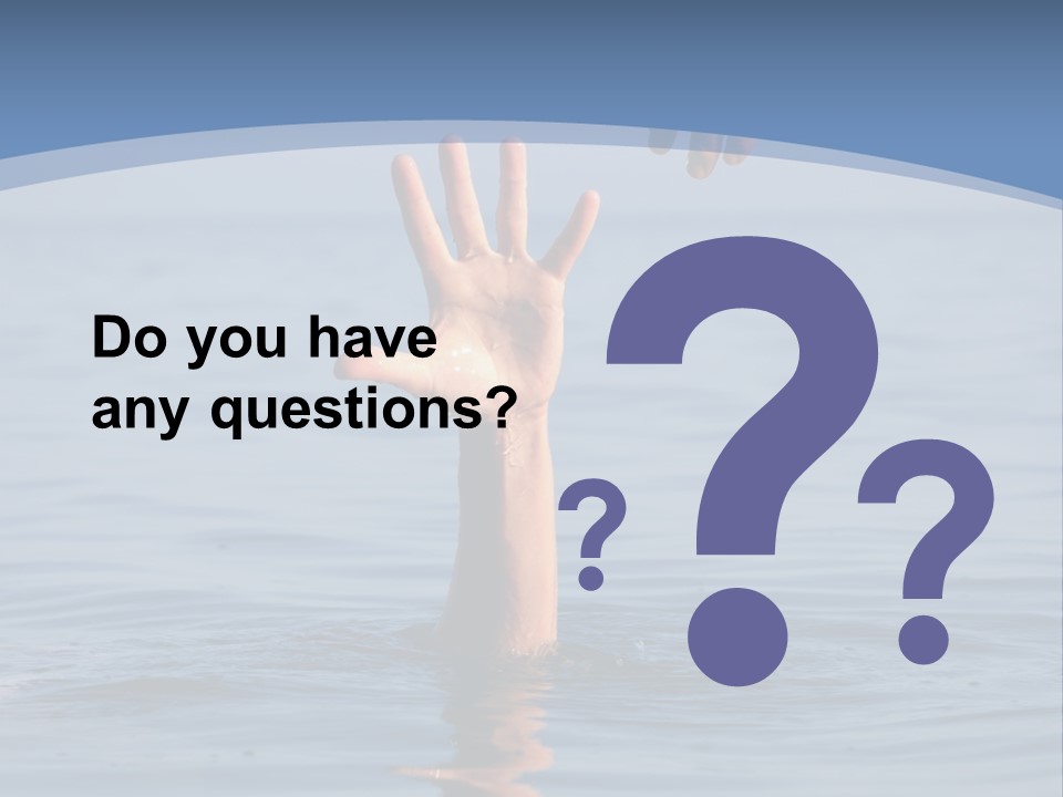 A Hand Reaching Out Of The Water To A Person's Hand PowerPoint Template