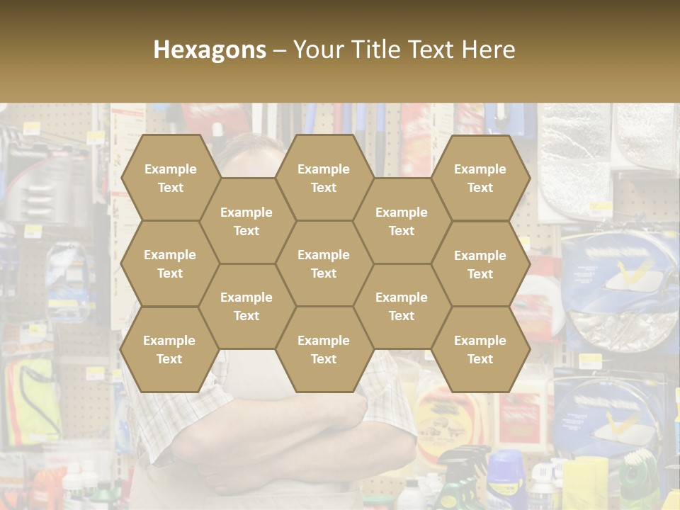 A Man Standing In Front Of A Store Display PowerPoint Template