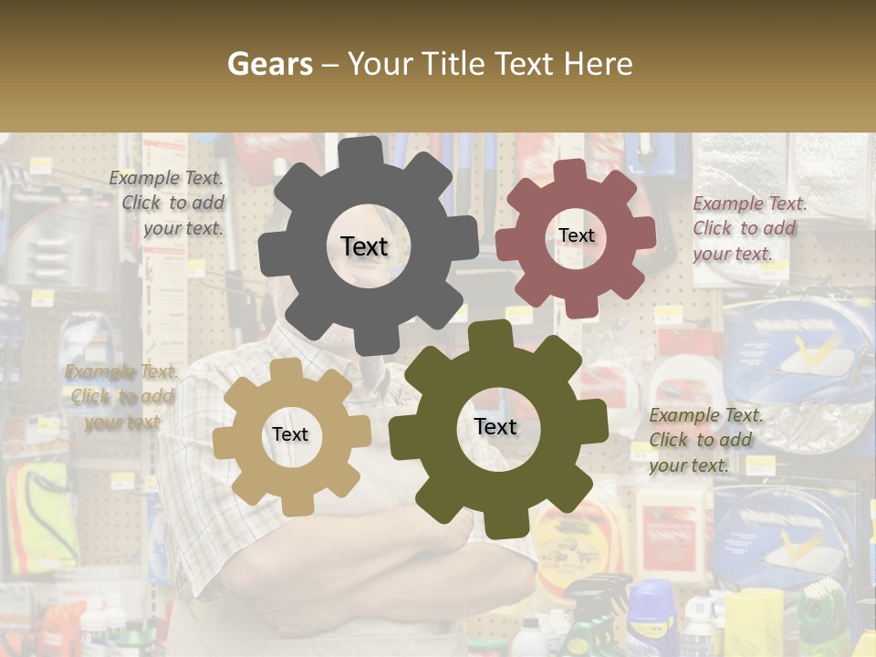 A Man Standing In Front Of A Store Display PowerPoint Template