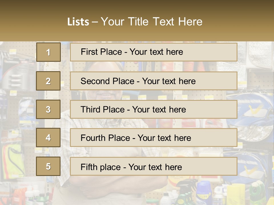 A Man Standing In Front Of A Store Display PowerPoint Template